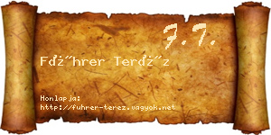 Führer Teréz névjegykártya